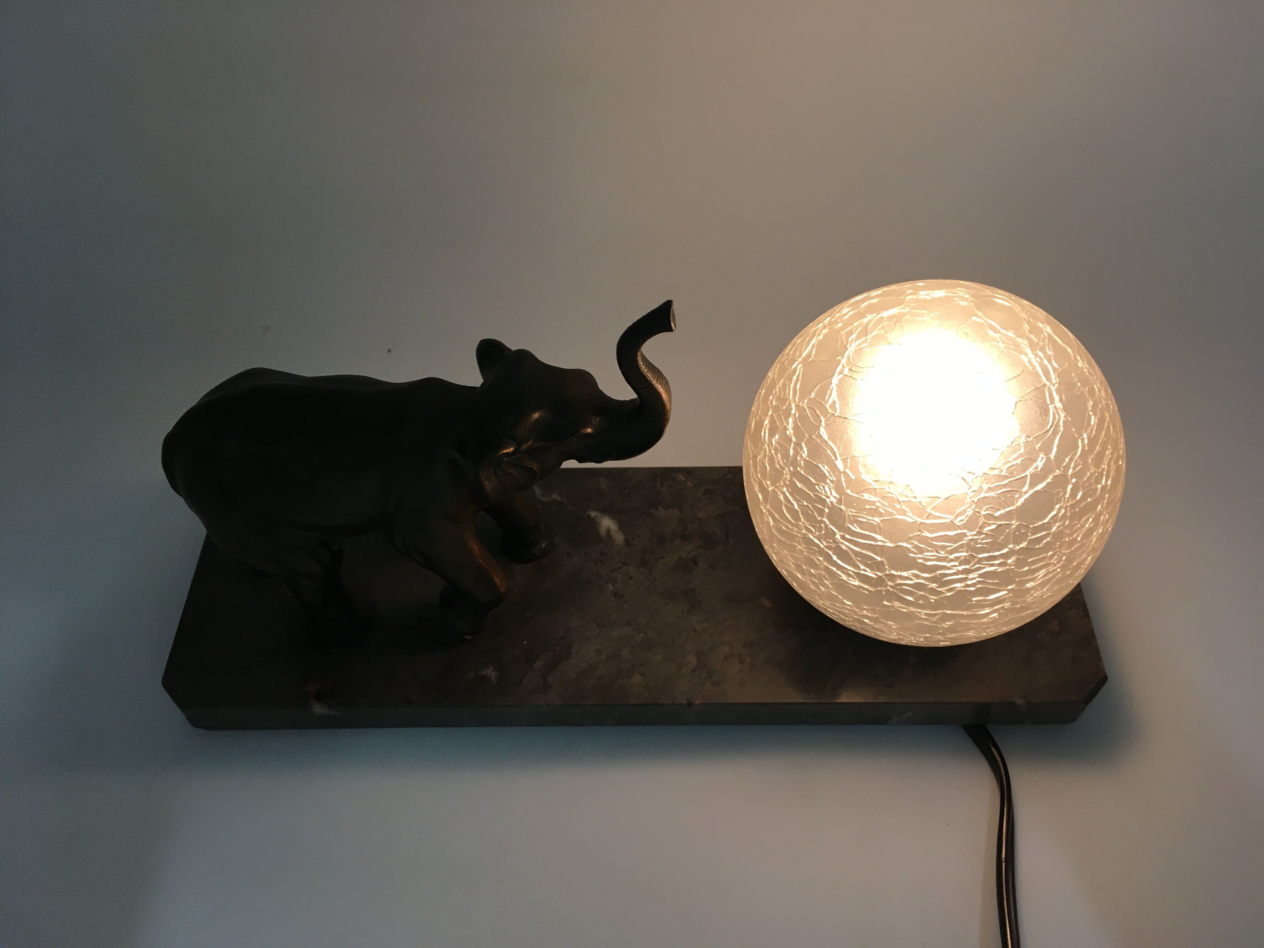 Bedside lamp art deco elephant .