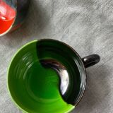 Six Vallauris ceramic coffee cups