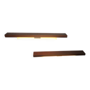 Pair of Danish teak shelves with wall lights, 1960s