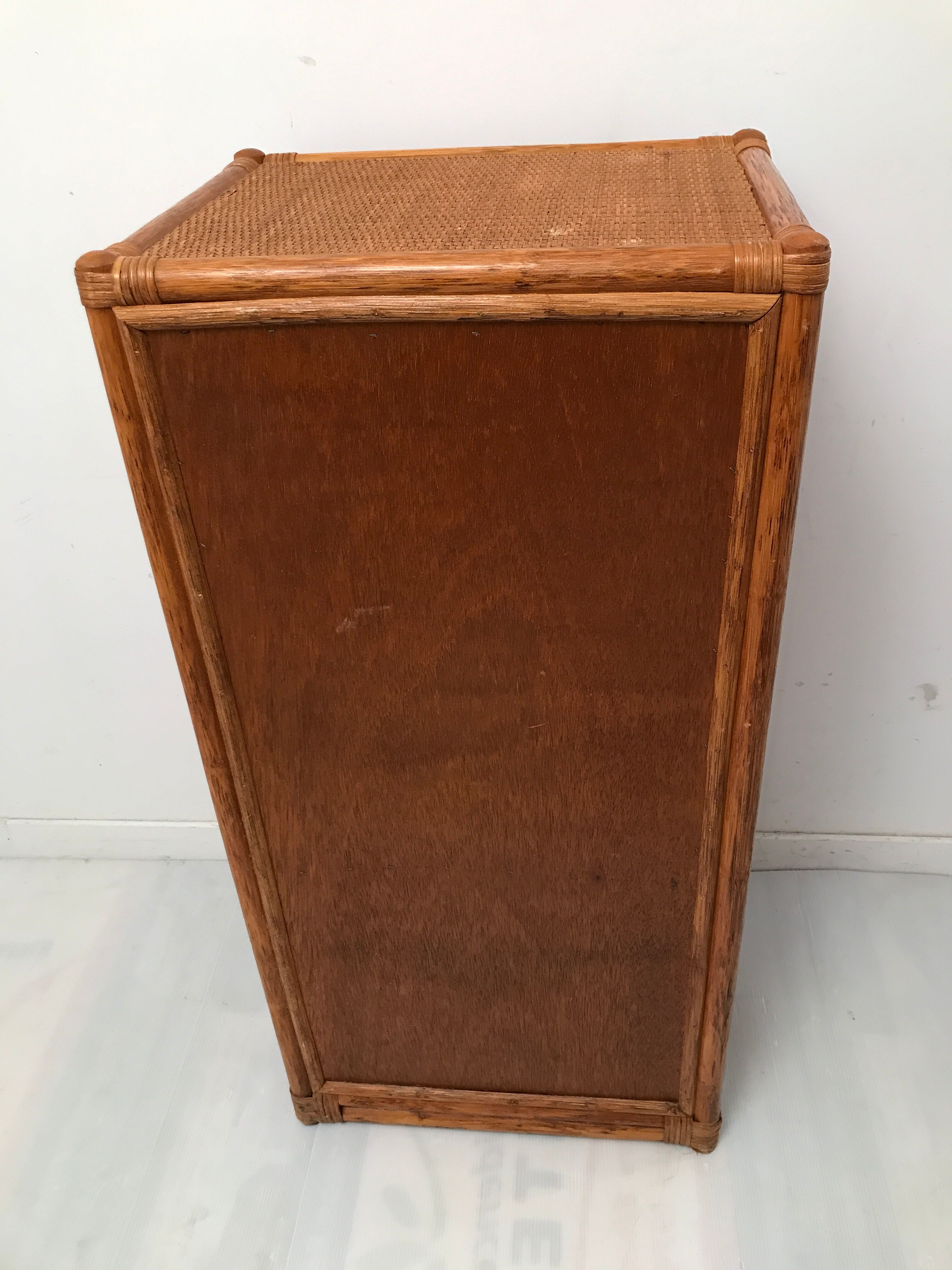 Vintage bamboo chest of drawers from the 60s and 70s
