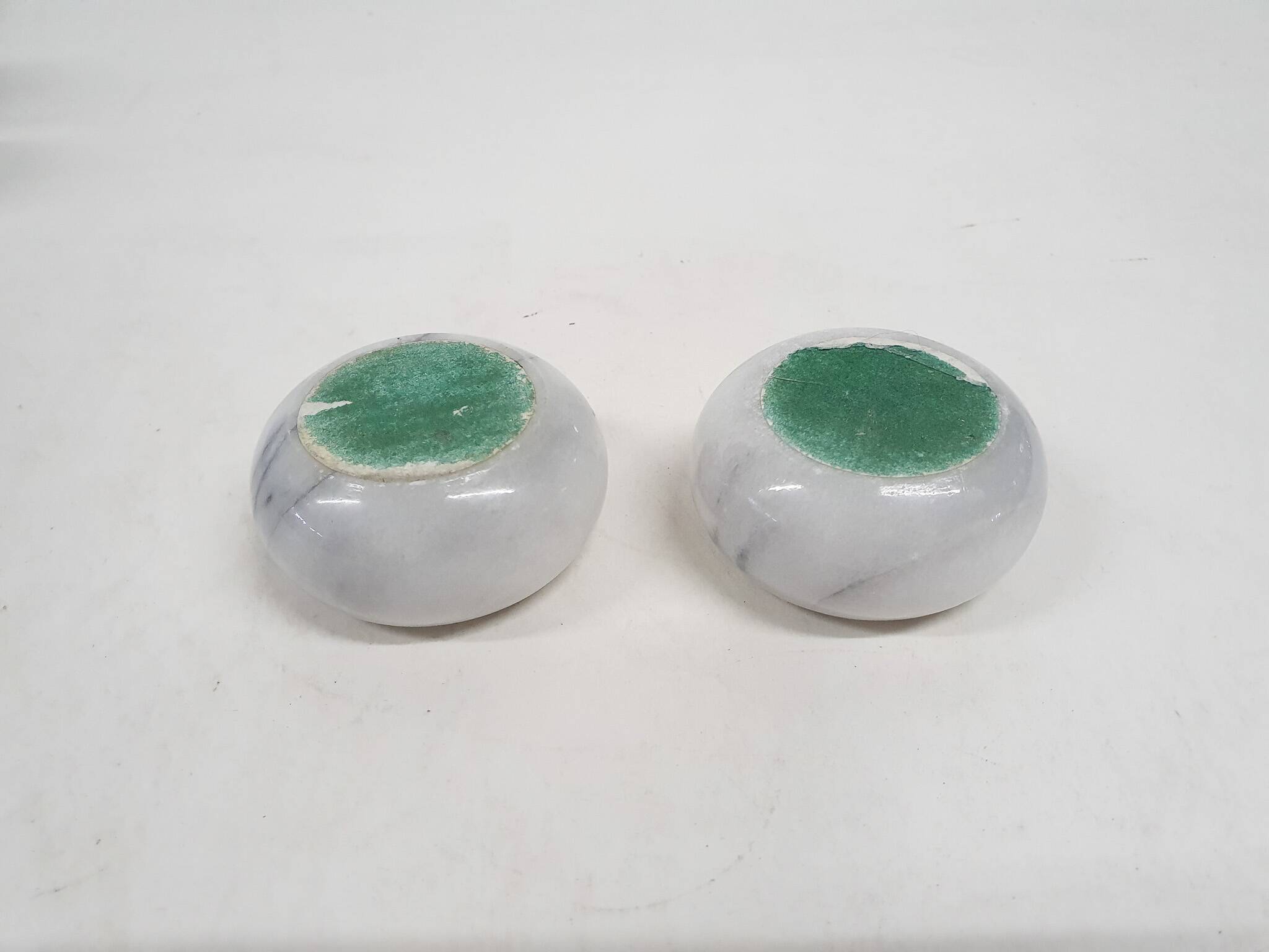 Set of two marble tea light holders, The Netherlands 1970's