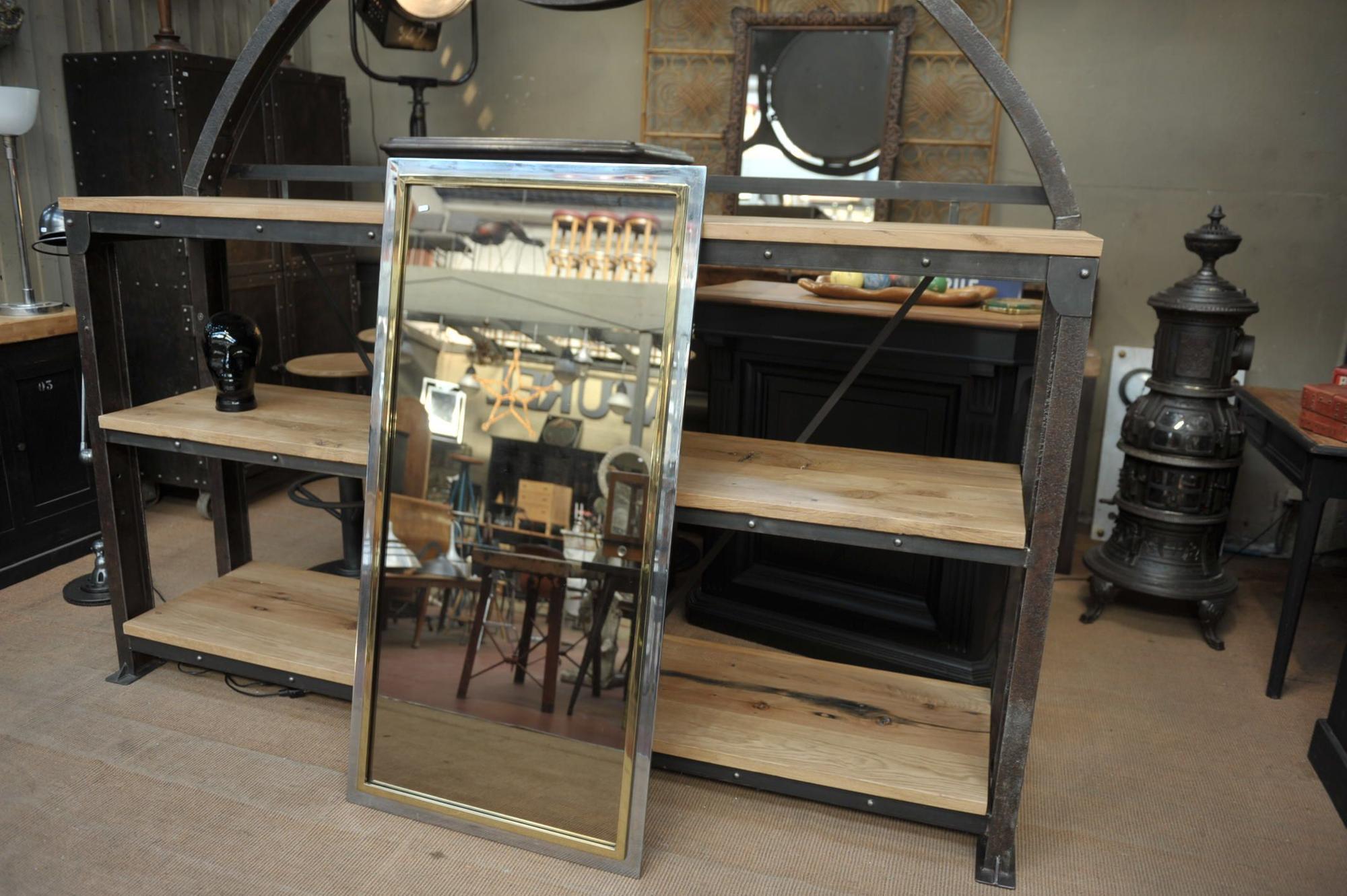 Chrome and brass mirror 1970