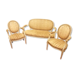 Louis XVI lounge bench - 2 armchairs