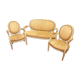 Salon Louis XVI banquette avec 2 fauteuils