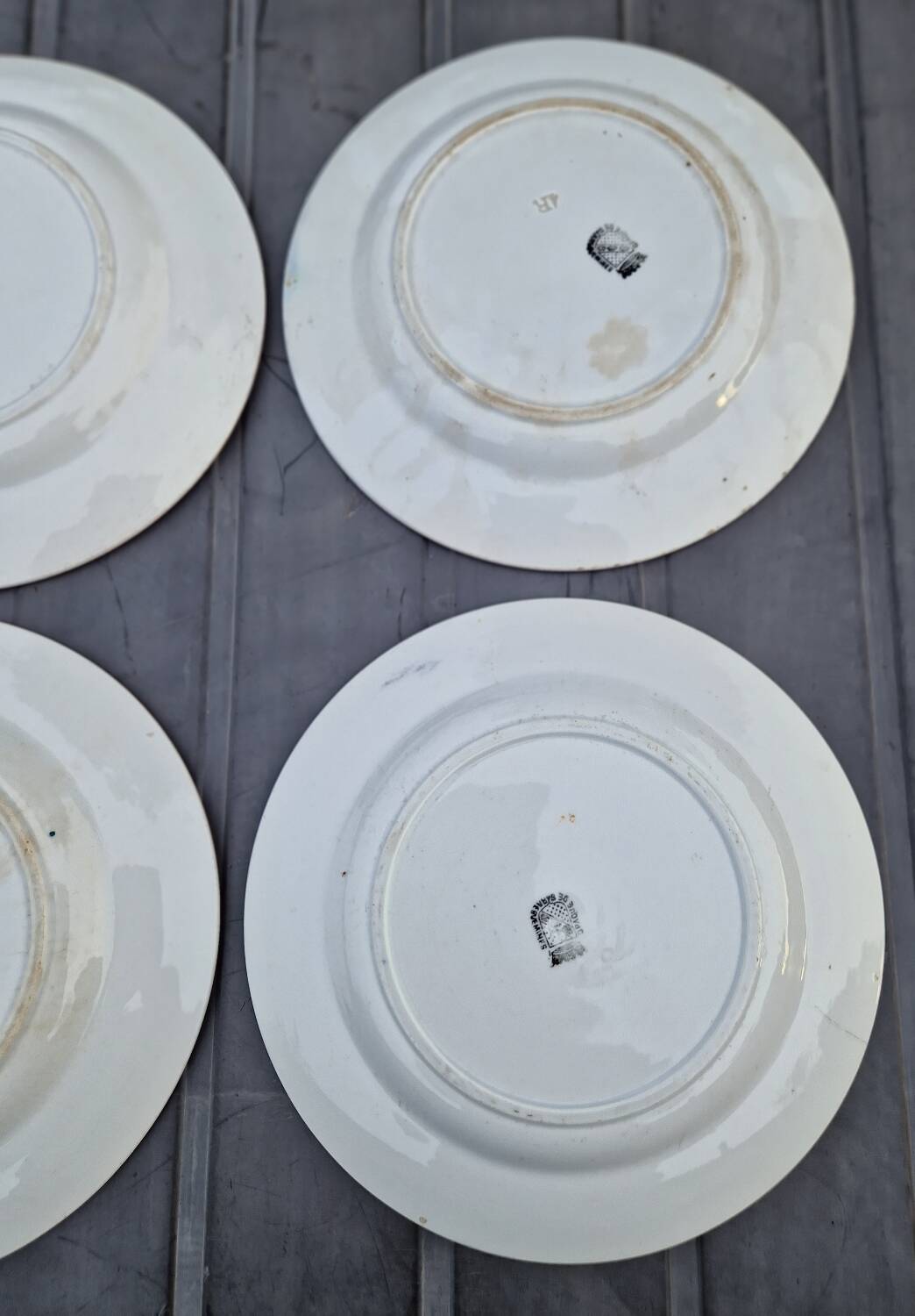 4 old plates 1900 Sarreguemines