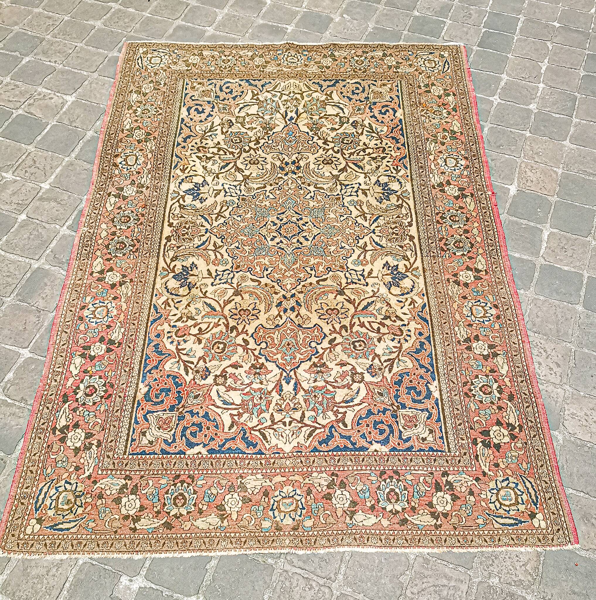 Handmade oriental rug Isfahan 210 x 143