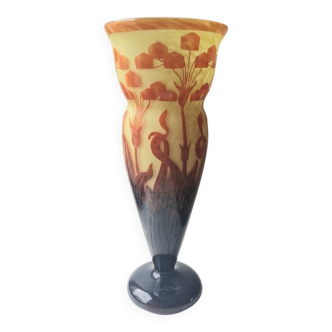 French Glass Vase Schneider