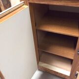 Old fridge behind wooden bar