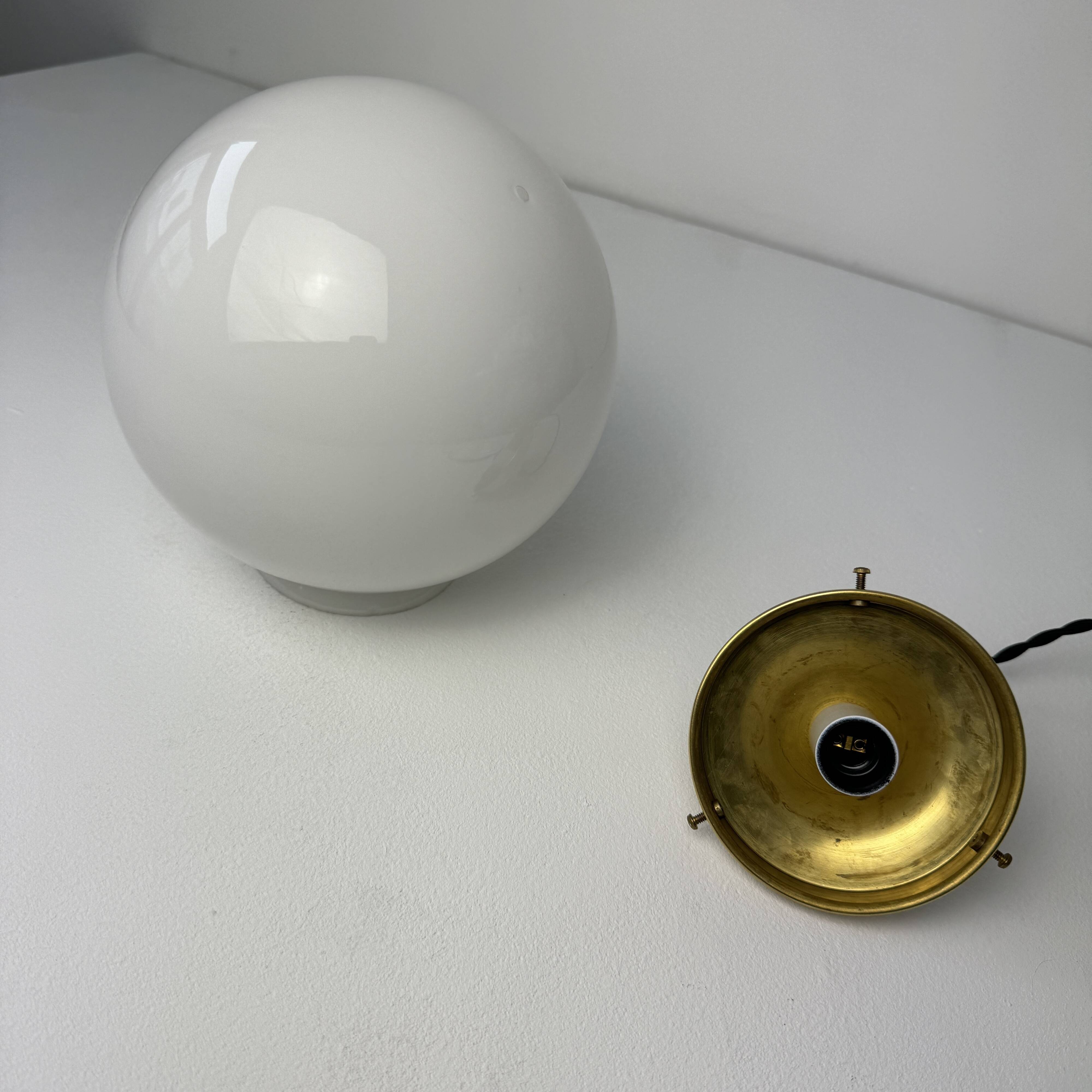Old round opaline pendant pendant 18 cm vintage