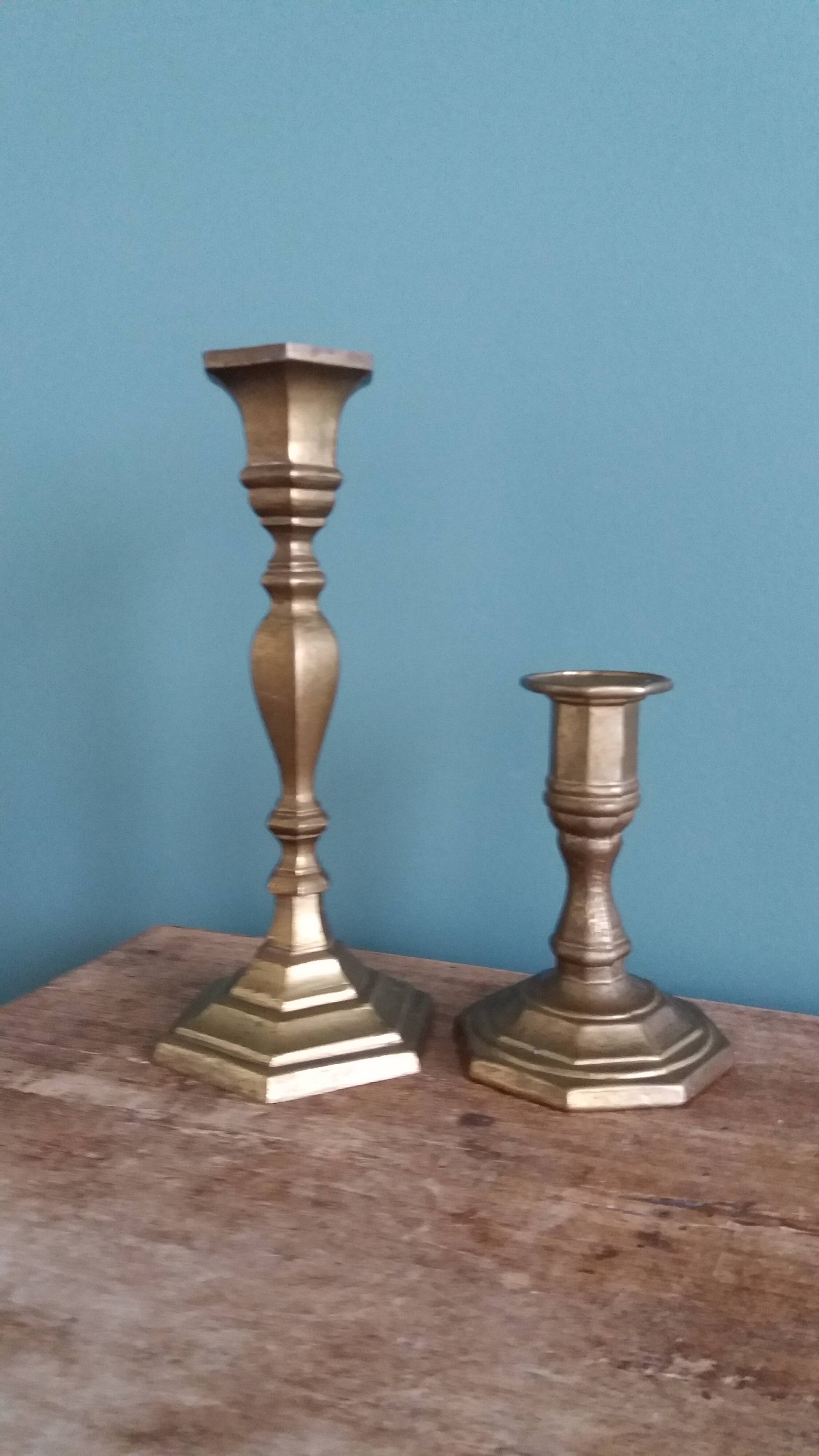 Bronze or brass candlesticks