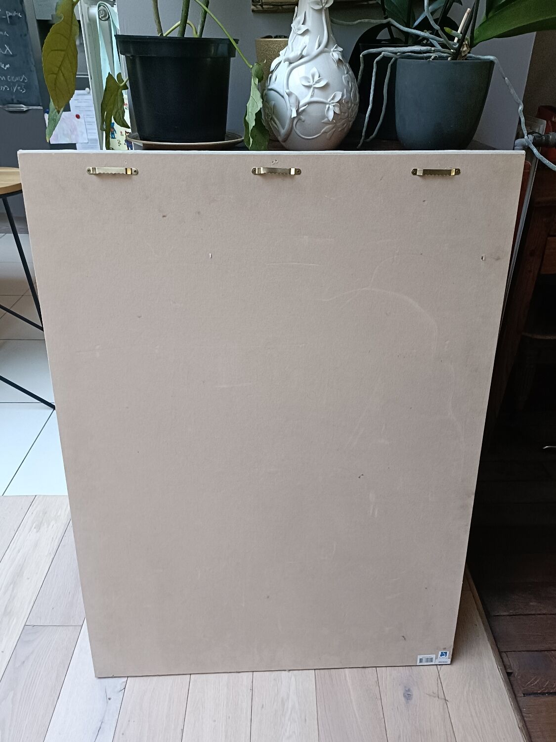 Large vintage tufted velvet mirror