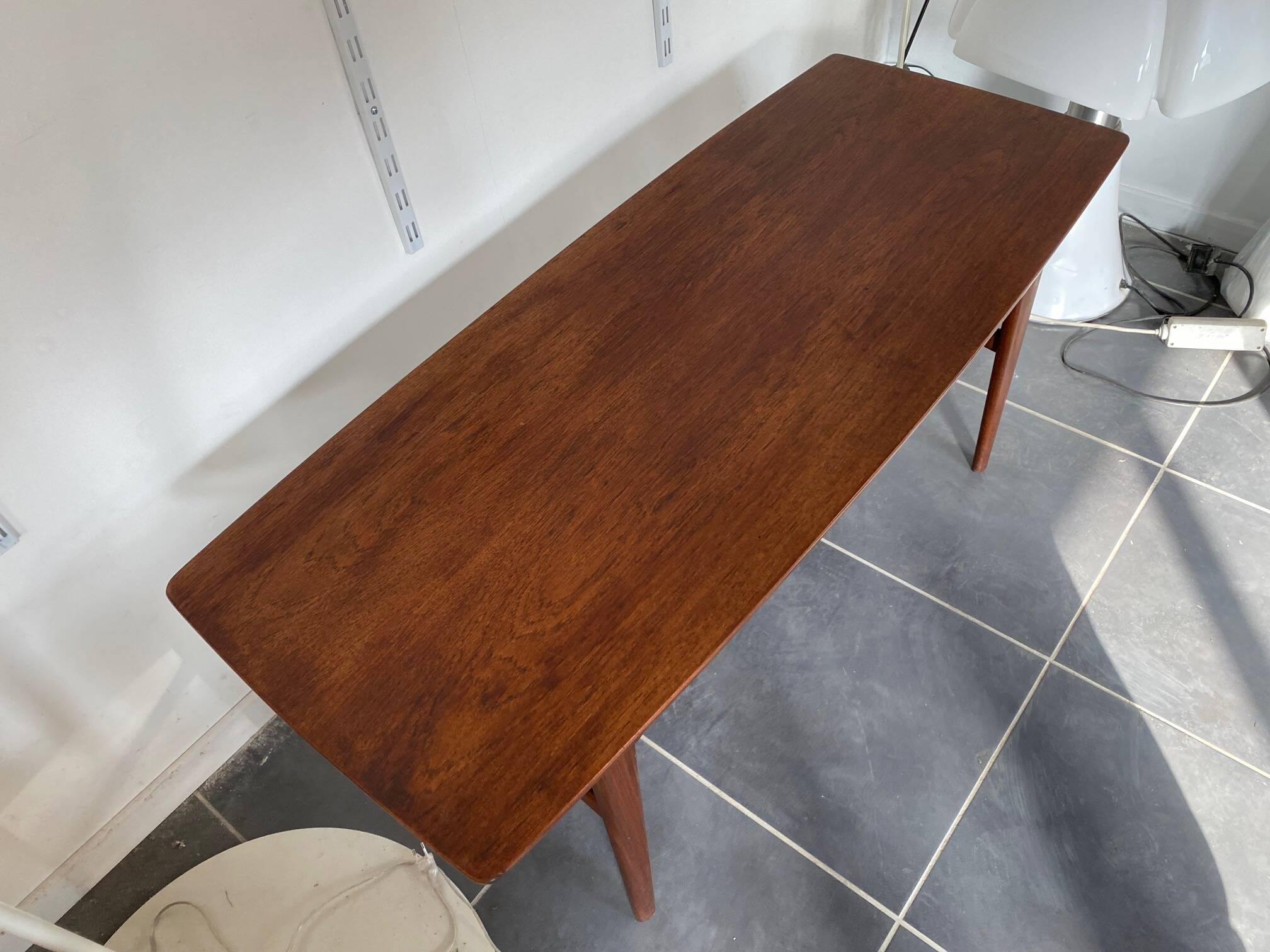 Convertible coffee table by Niels Bach extendable and liftable Scandinavian Danish vintage teak an60