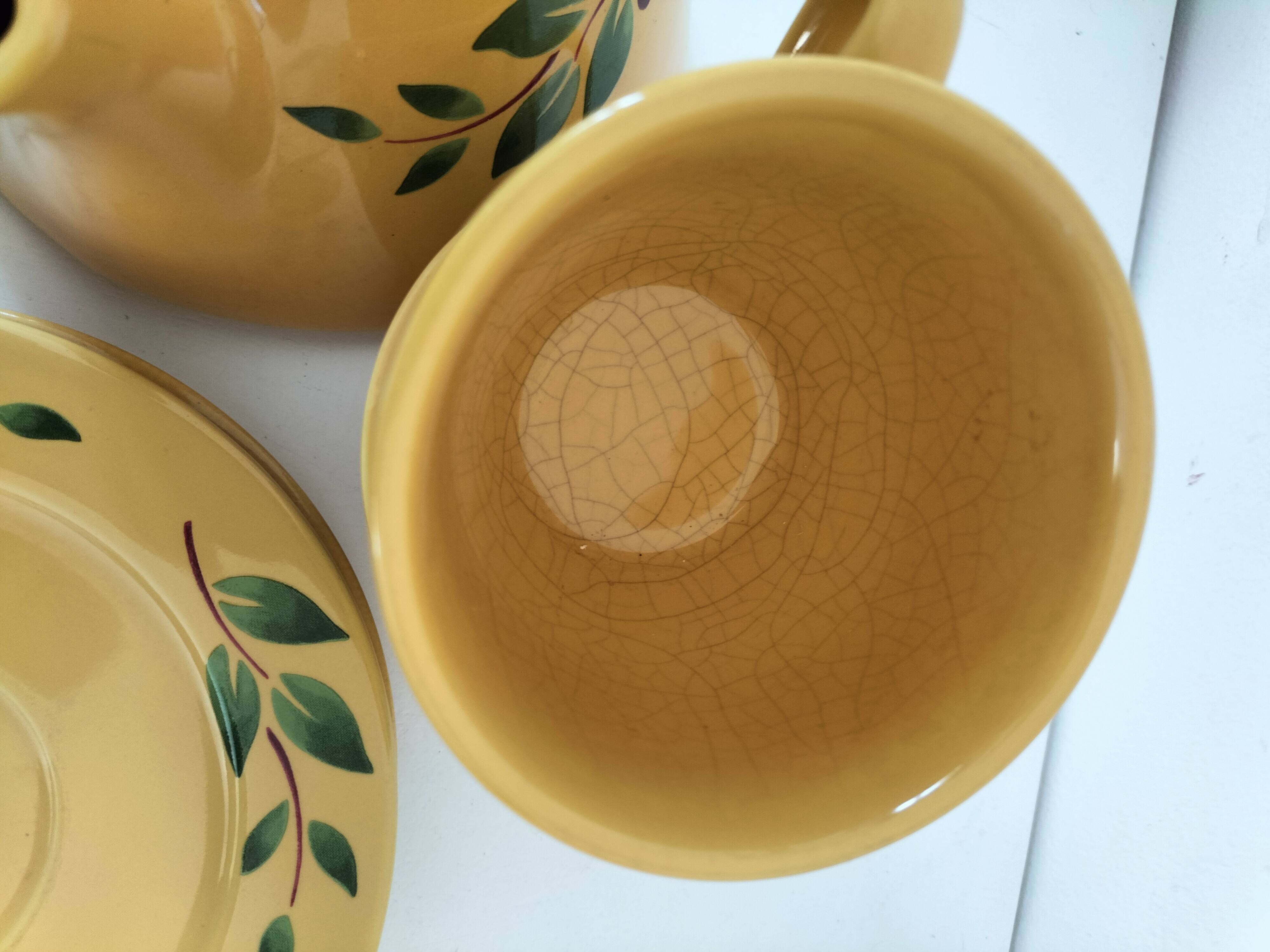 Swedish tea service Christineholm 1970s yellow
