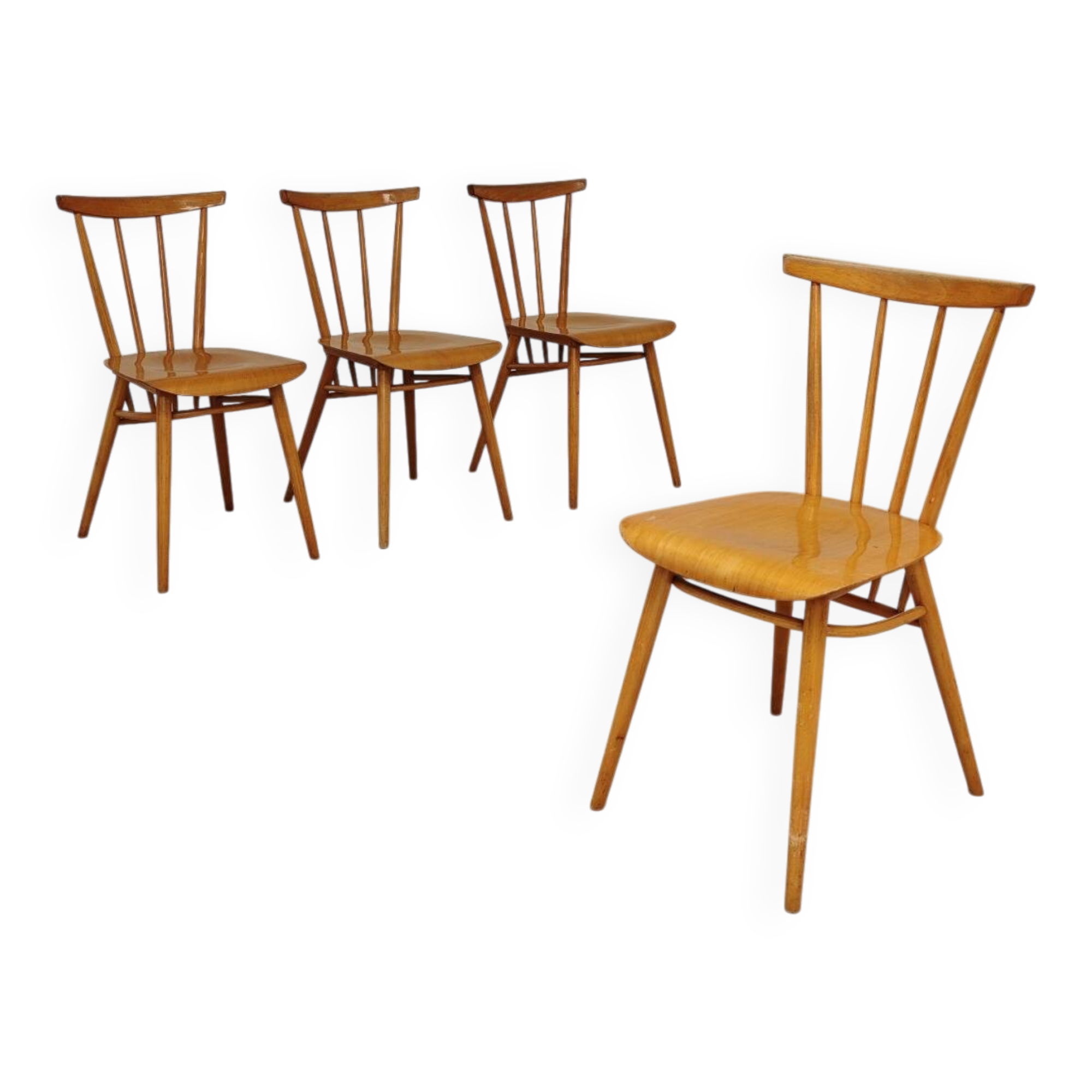 Set of 4 wooden dining chairs by Tatra Nabytok 1960