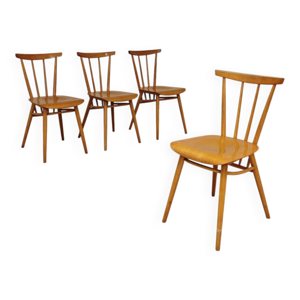 Lot de 4 chaises de salle a manger en bois par  Tatra Nabytok 1960