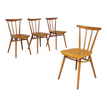 Set of 4 wooden dining chairs by Tatra Nabytok 1960
