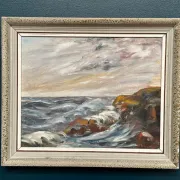Oil on Canvas Original Swedish – 'Sea' by Holger Almquist – Signed – Vintage and Framed – 50 × 40 cm (19.7 in × 15.7 in)
