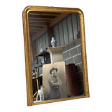 Large Louis Philippe Style Gilded Stucco Fireplace Mirror