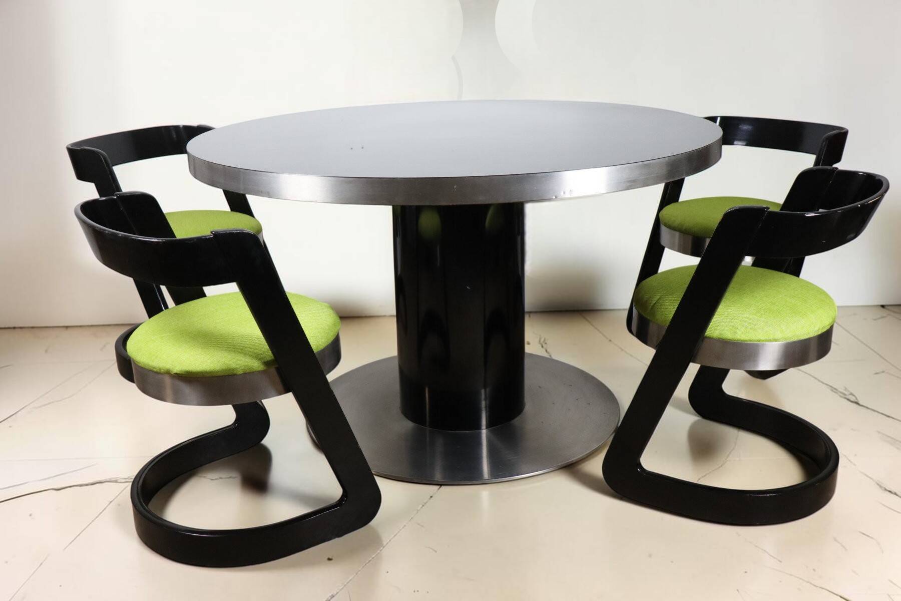 Dining room set Willy Rizzo – Table & Chairs – 1970s