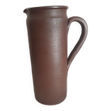 Vintage enameled stoneware pitcher signed