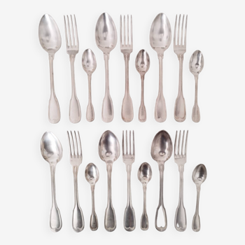 Silver metal cutlery spoons forks small spoons