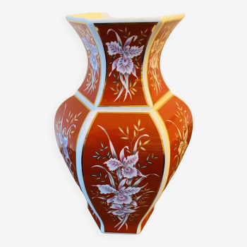 Vase rouge et or porcelaine