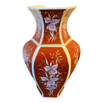 Vase rouge et or porcelaine