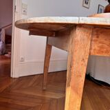 Table à manger ronde pliante en bois massif