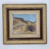 Vintage Swedish Modernist Landscape Oil Painting by Gustav Adolf Johansson 1974