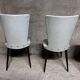 Serie de 6 chaises Baumann modèle Essor en simili cuir blanc