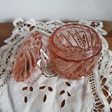Pink glass jar