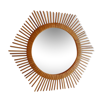 Mirror rattan hexagon - 46x52cm