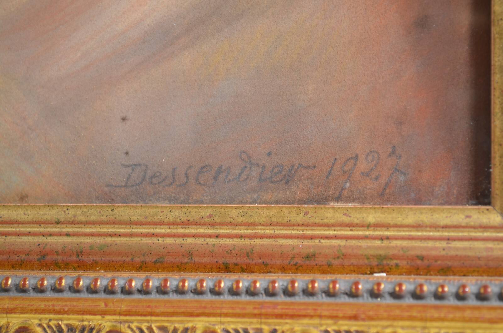 Dessendier (French School of the 20th century) Portrait of a woman in the antique style Pastel signed and dated 1927
