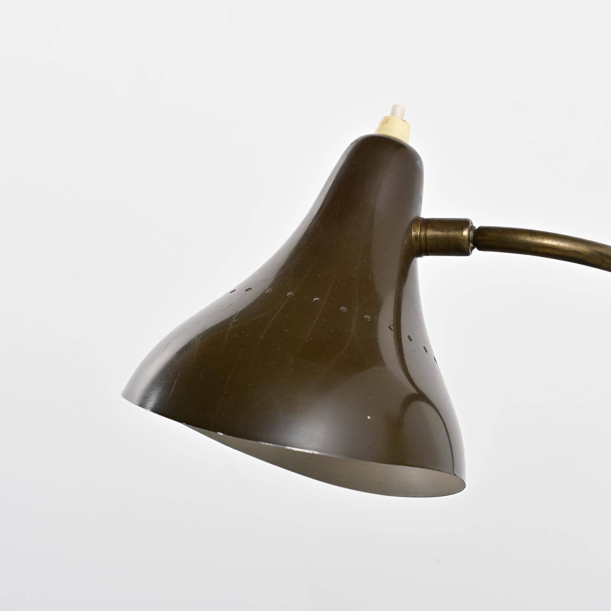 Double-arm adjustable reading floor lamp by J.J.M. Hoogervorst, Anvia, circa 1950.