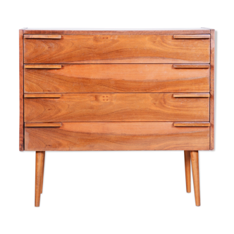 Brown mid century chest of drawers - czechia 1960