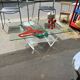 Table basse en verre et plexiglas 1970