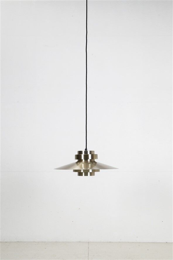 Mid-century pendant lamp in brass/gold finish / Danish modern design / Space Age / 1960s / 1970s