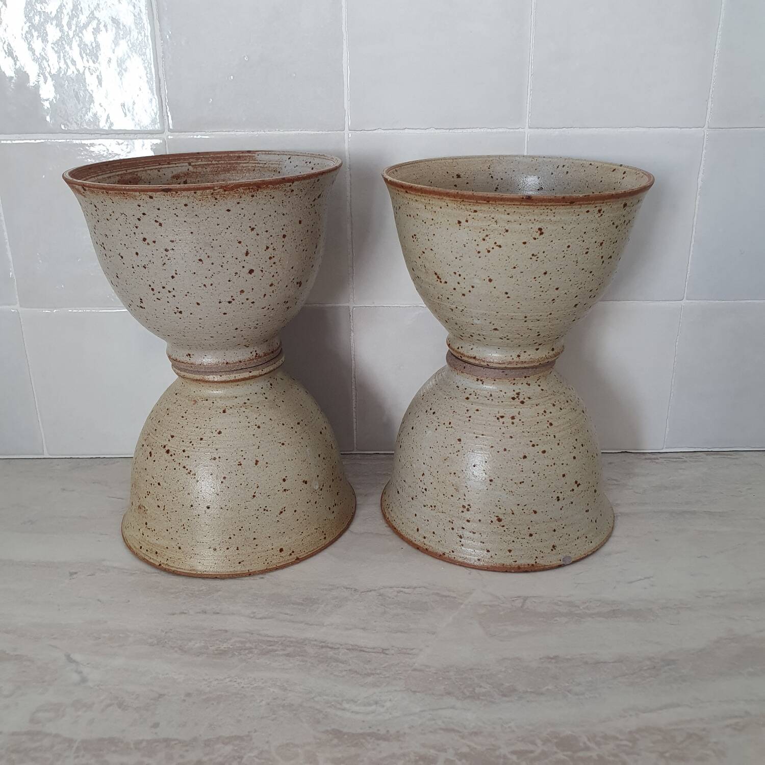 Set of 4 Large Pyrite Stone Bowls