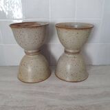 Set of 4 Large Pyrite Stone Bowls