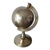 Vintage gilded brass world map