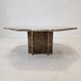 Italian octagon marble coffee table, 1980s