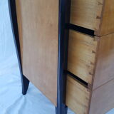 Art deco chest of drawers in sycamore stamped