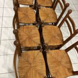 Set of 8 Charles Dudouyt Brutalist Dining Chairs 1960