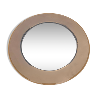 Round mirror wide edge smoked glass