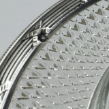 Beurrier couvert rond en cristal et argent