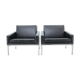 1960s Pair of Steel and Leather Armchairs by Lübke, Germany