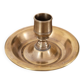 Round brass candlestick