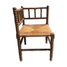 Corner chair in turned wood