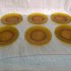 Dessert plates old amber flowers vintage lot of 6