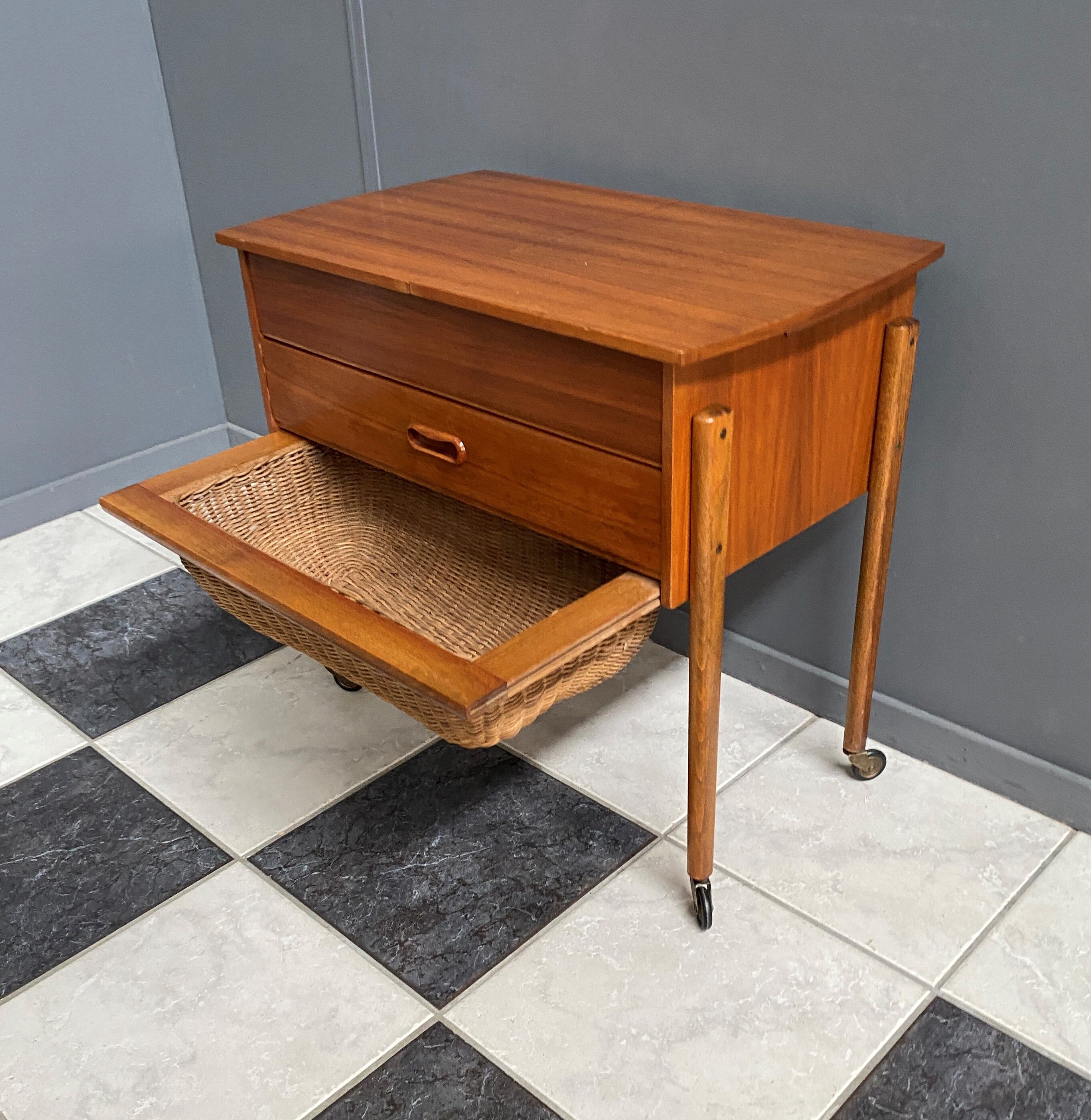 1960s sewing box table